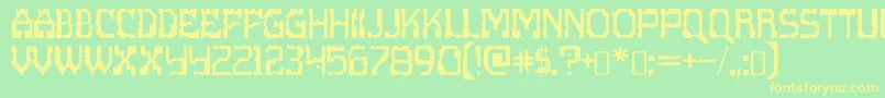 scritzy x-fontti – keltaiset fontit vihreällä taustalla