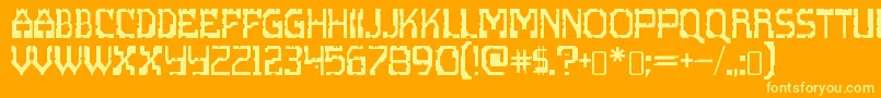 フォントscritzy x – オレンジの背景に黄色の文字