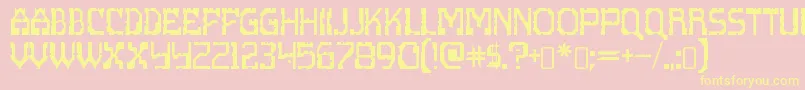 scritzy x-Schriftart – Gelbe Schriften auf rosa Hintergrund