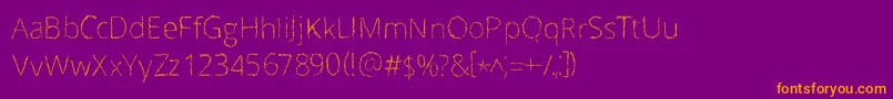 Fonte Scrizbels – fontes laranjas em um fundo violeta