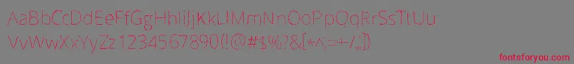 Scrizbels-fontti – punaiset fontit harmaalla taustalla