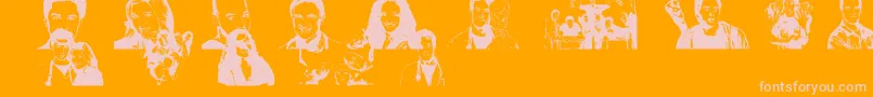 Fonte SCRUBBED – fontes rosa em um fundo laranja
