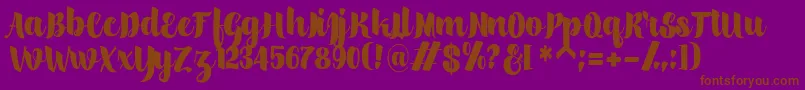 scylla-Schriftart – Braune Schriften auf violettem Hintergrund