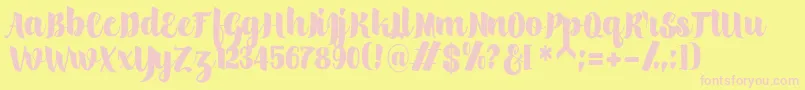 scylla Font – Pink Fonts on Yellow Background