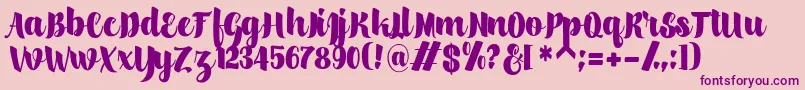 scylla-Schriftart – Violette Schriften auf rosa Hintergrund