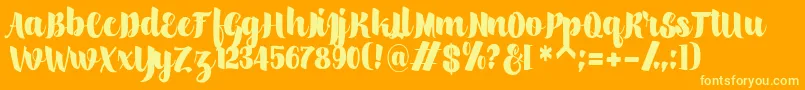 scylla Font – Yellow Fonts on Orange Background