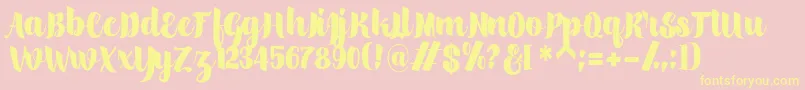 scylla-Schriftart – Gelbe Schriften auf rosa Hintergrund