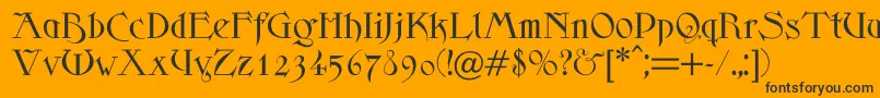 Scythe Font – Black Fonts on Orange Background