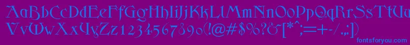 Scythe Font – Blue Fonts on Purple Background