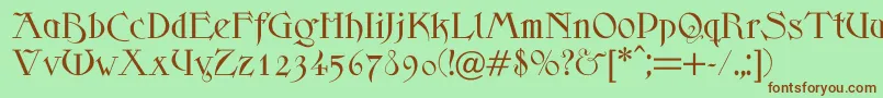 Scythe Font – Brown Fonts on Green Background