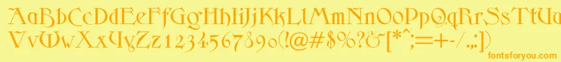 Scythe Font – Orange Fonts on Yellow Background