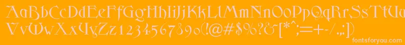 Scythe Font – Pink Fonts on Orange Background