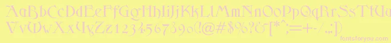 Scythe Font – Pink Fonts on Yellow Background