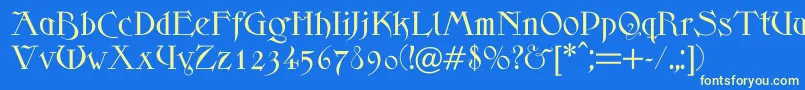 Scythe Font – Yellow Fonts on Blue Background