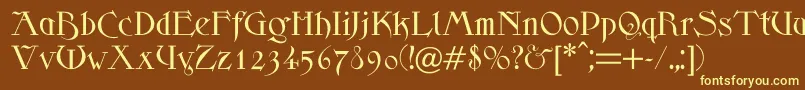 Scythe Font – Yellow Fonts on Brown Background