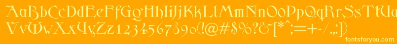 フォントScythe – オレンジの背景に黄色の文字