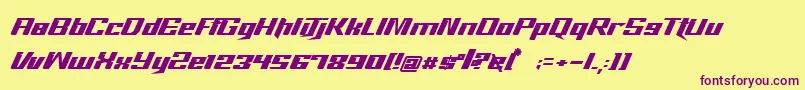 sd hall 4 Font – Purple Fonts on Yellow Background