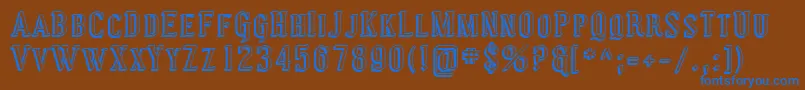 Sfcovingtonscshadow Font – Blue Fonts on Brown Background