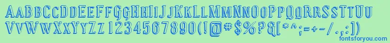 Sfcovingtonscshadow Font – Blue Fonts on Green Background