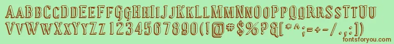 Sfcovingtonscshadow Font – Brown Fonts on Green Background