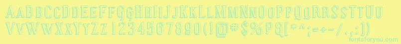 Sfcovingtonscshadow Font – Green Fonts on Yellow Background
