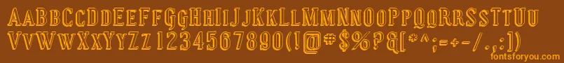 Sfcovingtonscshadow Font – Orange Fonts on Brown Background