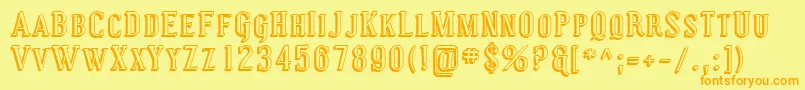 Sfcovingtonscshadow Font – Orange Fonts on Yellow Background