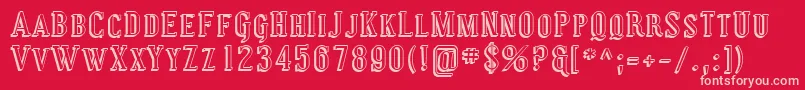 Sfcovingtonscshadow-fontti – vaaleanpunaiset fontit punaisella taustalla