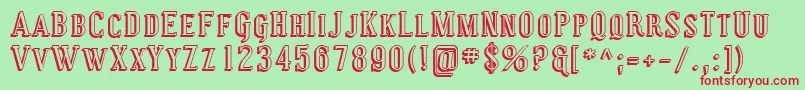 Sfcovingtonscshadow Font – Red Fonts on Green Background
