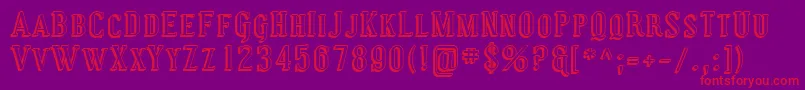 Sfcovingtonscshadow-Schriftart – Rote Schriften auf violettem Hintergrund