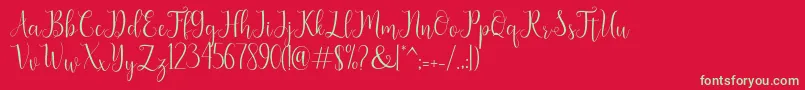 フォントseabright – 赤い背景に緑の文字