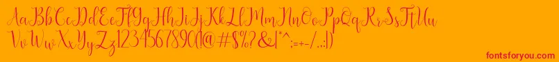 フォントseabright – オレンジの背景に赤い文字