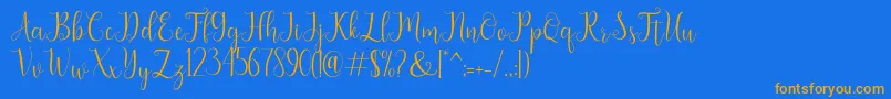 seabright Font – Orange Fonts on Blue Background