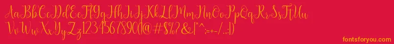 seabright Font – Orange Fonts on Red Background