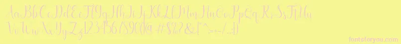 seabright Font – Pink Fonts on Yellow Background