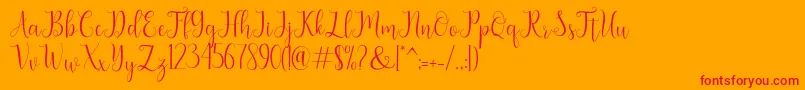 seabright Font – Red Fonts on Orange Background