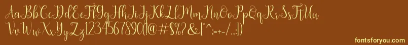 seabright Font – Yellow Fonts on Brown Background