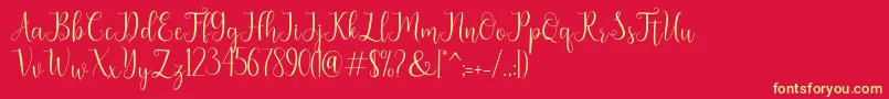 seabright Font – Yellow Fonts on Red Background