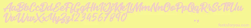 Seact Clean Font – Pink Fonts on Yellow Background