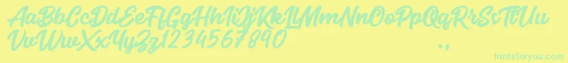 Seact Clean Font – Green Fonts on Yellow Background