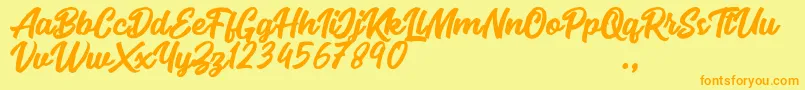 Seact Rough Font – Orange Fonts on Yellow Background