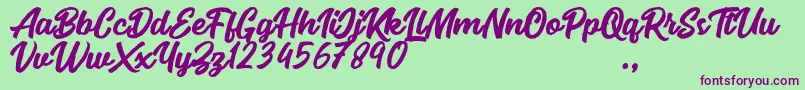 Seact Rough Font – Purple Fonts on Green Background