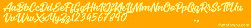 Seact Rough Font – Yellow Fonts on Orange Background