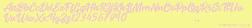 Seact Rough Font – Pink Fonts on Yellow Background