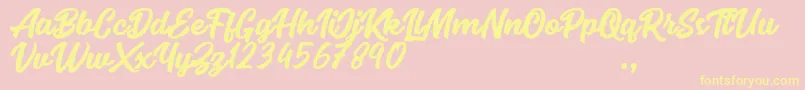 Seact Rough Font – Yellow Fonts on Pink Background