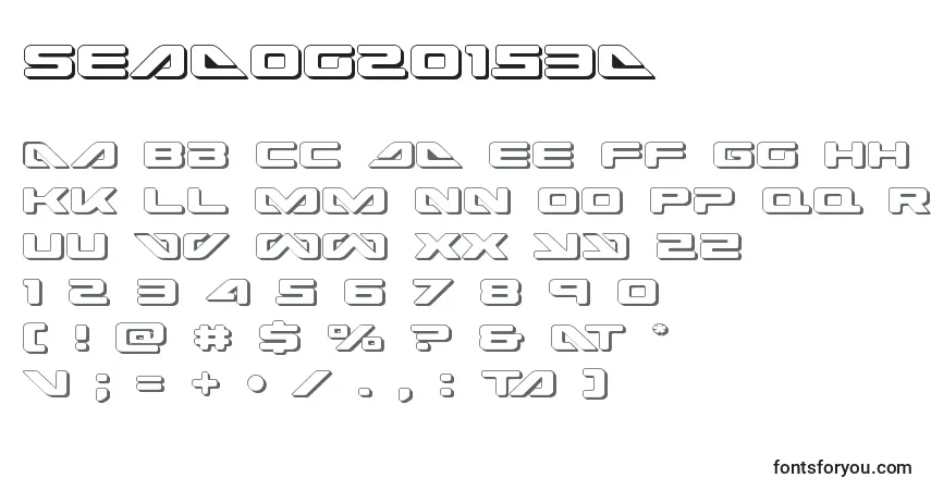 A fonte Seadog20153d (139848) – alfabeto, números, caracteres especiais