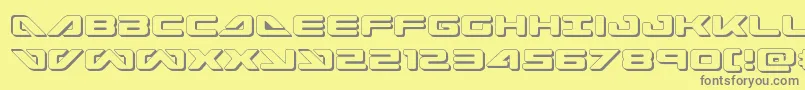 seadog20153d-Schriftart – Graue Schriften auf gelbem Hintergrund
