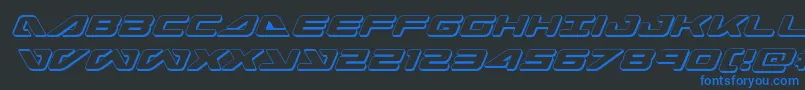 Czcionka seadog20153dital – niebieskie czcionki na czarnym tle
