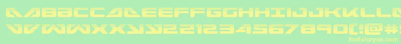 フォントseadog2015half – 黄色の文字が緑の背景にあります