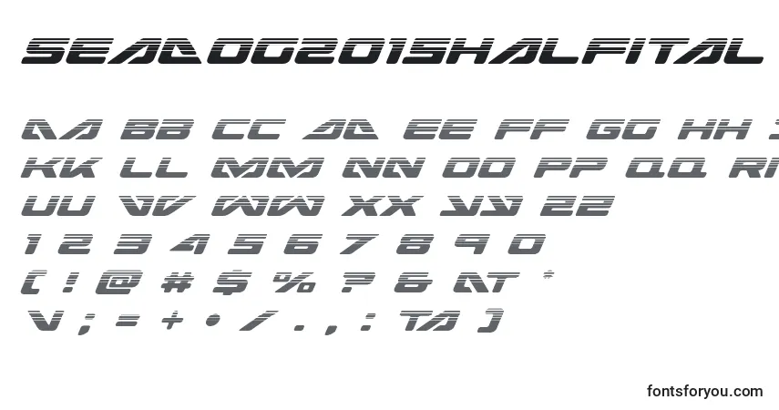Schriftart Seadog2015halfital (139857) – Alphabet, Zahlen, spezielle Symbole
